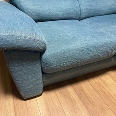 ニトリ　ソファ　ブルー　の画像