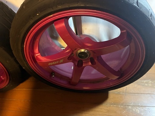 2本　N-SPIRE 18インチ ホイールセット ピンク N637