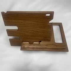 【新品】スマホスタンド 木製 卓上 眼鏡 時計スタンド 小物収納 ギフトの画像