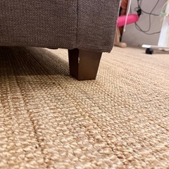 値段交渉OK!ソファ.オットマン付.3人掛け大型.ブラウン.L字ソファの画像