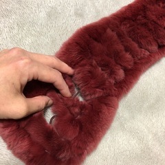 タグ付　レッキスファーマフラー ワインレッドの画像