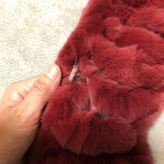 タグ付　レッキスファーマフラー ワインレッドの画像