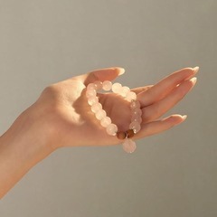 【新品】シルバー925 ブレスレット 四葉クローバー 天然ローズクォーツの画像