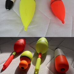 ワイヤー巻スカリ 3段 　遠投用ウキ　中通し浮き　フロート　ダルマ型　５点セットの画像