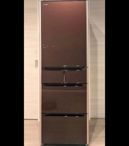 日立 ガラス冷蔵庫 401L 冷凍庫 タッチパネル 真空チルドガラストップ