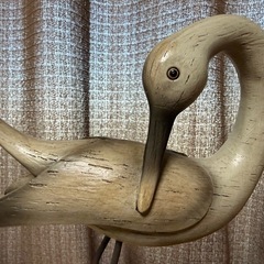 ☆新品☆ カモメ 天然木 鳥の彫刻 全長約28cmの画像