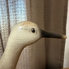 ☆新品☆ カモメ 天然木 鳥の彫刻 全長約29cmの画像