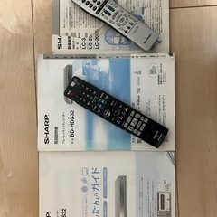 SHARP製　テレビ＆ＢＤレコーダーセットの画像