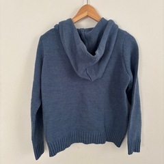 【オリーブデオリーブ】フード付きニット　長袖ニット　ブルー　フリーサイズの画像