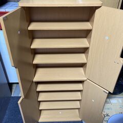 M663 本棚 扉付き キャビネット 木製 薄方収納 インテリア家具の画像