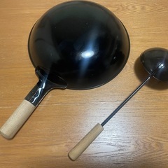 中華鍋　お玉付き　新品未使用品　直径26cmの画像