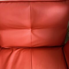 M615 セルタンリクライニング1人掛けソファ カウチソファ PVCレッドの画像