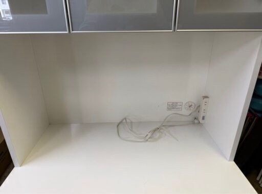美品 NITORI ニトリ キッチンボード 白 食器棚 カップボード キッチン収納 ホワイト 白 250419+02
