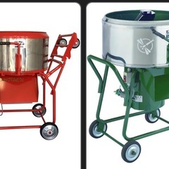 左官、モルタルミキサー、発電機