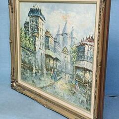 ★パリ　モンマルトル 風景画　油絵  油彩画　油絵　肉筆　パリ風景　作者不明　12号の画像