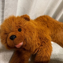 茶色い犬の形ぬいぐるみ(チャウチャウ) 約50cmの画像