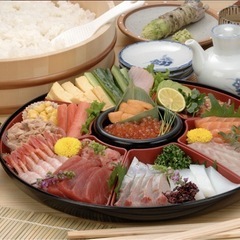 新品未使用、手巻き寿司皿しゃもじ付き、オードブル皿、ふきんの画像