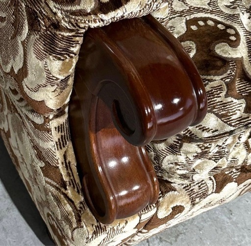 ✿70s✿ 昭和レトロ ヴィンテージ 割引 3人掛けソファ 金華山 ×木製肘