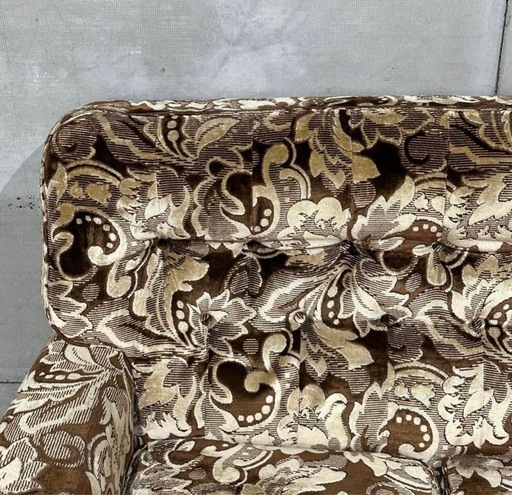 ✿70s✿ 昭和レトロ ヴィンテージ 3人掛けソファ 金華山 ×木製肘 ✿70s✿ 昭和レトロ ヴィンテージ 3人掛けソファ 金華山 ×木製肘 ✿