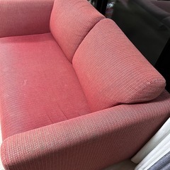 ファブリックソファー　2人掛け 140cm幅　クッション付き　の画像