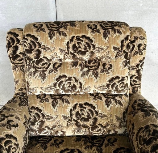 ✦喫茶店レトロ✦花柄モケット ソファ 木製アーム コレクション 昭和