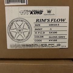 新品未使用 326Power ヤバKING RIMSflow 18インチ 10.5J-1 PCD100 5穴 深リム 86 BRZ プリウスなどの画像