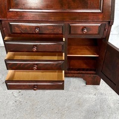 【受渡者決定】✦北海道民芸家具✦ ライティングビューロー 書斎机 キャビネット 民芸家具 樺材の画像