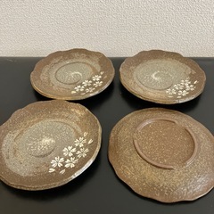 【4枚セット】美濃焼 創作食器 桜柄 銘々皿の画像