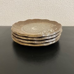 【4枚セット】美濃焼 創作食器 桜柄 銘々皿の画像