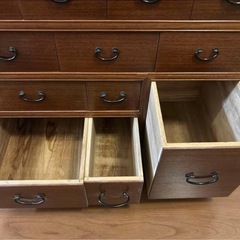 木製ダークブラウン収納棚 12引き出し アンティーク タンス 箪笥 古家具の画像