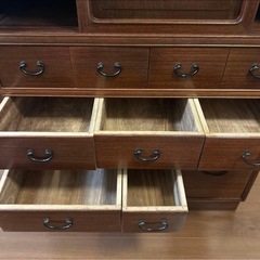 木製ダークブラウン収納棚 12引き出し アンティーク タンス 箪笥 古家具の画像