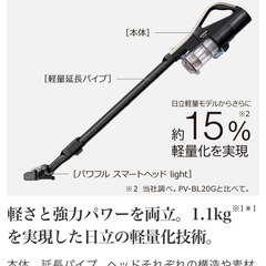 軽量掃除機⭐︎日立ラクかるスティックの画像