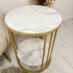 2月取引【五反田】サイドテーブル 大理石風の画像