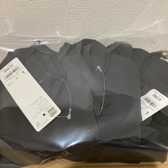 GU エアリーシームレスブラ(ストラップ)(ノンワイヤー)Lサイズ　黒3枚の画像