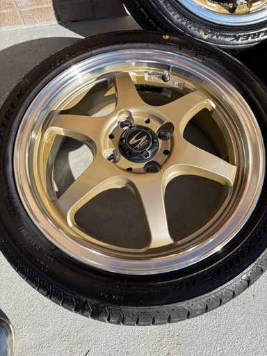 S-HOLD  15inブロンズ５Ｊ美品ほぼ新品タイヤセット!