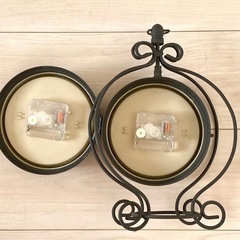 アンティーク風　両面置き時計の画像