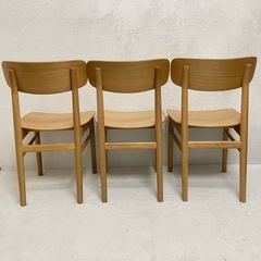 無印良品　オーク材　ラウンドチェア 3脚セットの画像
