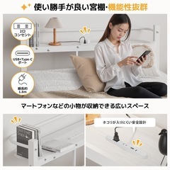 ベッドフレーム シングル ベッド 2口コンセント USB&Type-Cの画像