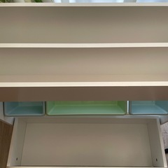 未使用 トイザらス 木製絵本ラック キャスター付き 収納ボックスの画像