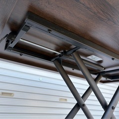 ローテーブル ダイニングテーブル キャスター付 ガス圧昇降式テーブル 武田コーポレーション ブラウン T-GDT120BRの画像