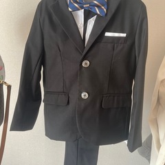 入学式 フォーマルスーツ5点セット 120 サイズ ブラックの画像