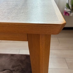 【美品】天然木タモ材のテーブル 80cm✖️80cm✖️高さ70cmの画像