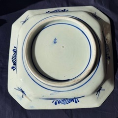 古伊万里？　染付山水図　八角皿　骨董品　アンティーク　古美術の画像