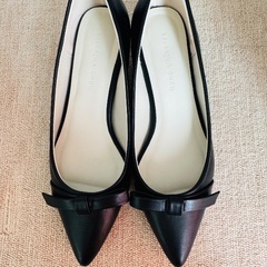 nano universe リボンローヒールパンプス（箱付）の画像