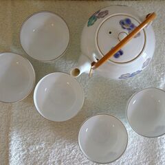 125 有田焼　急須・湯呑セット（未使用）の画像