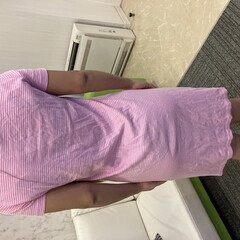 LAUREN RALPH LAUREN ローレンラルフローレン 半袖 ニットワンピース ピンク ボーダー Sの画像