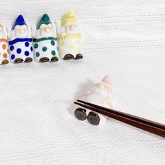 購入者決定！【こびと大好きさん必見！】すやすや眠る小人 箸置き（5個セット）水玉 未使用の画像
