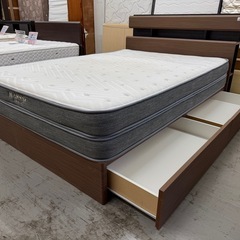 【愛品館 江戸川店 】 引き出し付き ダブルベッド NITORI（ニトリ）の画像