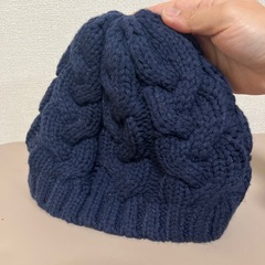 0🌸10日（土）18-商談中🌸ニット帽／男女兼用 ネイビーの画像