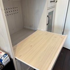 食器棚 レンジ台 完成品 ロータイプ コンパクト カウンタータイプ レンジボード キッチンカウンター 幅88cm 白 シンプル かわいい おしゃれ＜LUFFY/LUK80-90L＞ (ホワイト)の画像